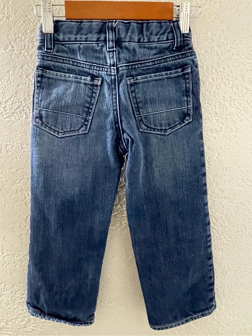 GAP Boys' Dark Blue Insulated Thermal Denim Jeans Loose Fit 3T Adjustable waist